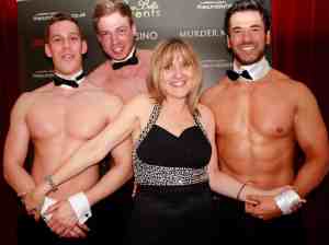 Karen Harber with Casa Bella Butlers, from left; Alex, Ben and Steven