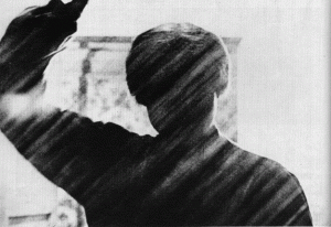 The iconic shower scene in Hitchcock's masterpiece, Psycho. 